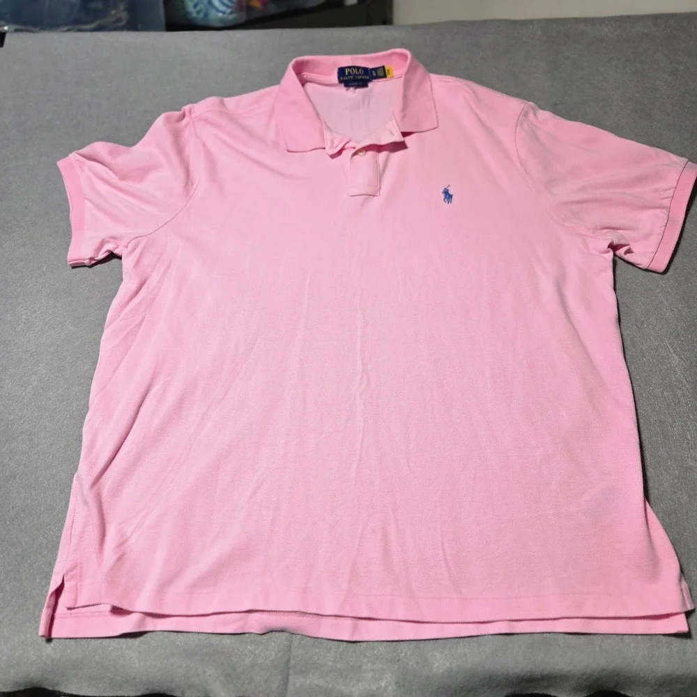 Polo Ralph Lauren‎ Mens XL Classic Fit Pink Short Sleeve Pique Polo Shirt